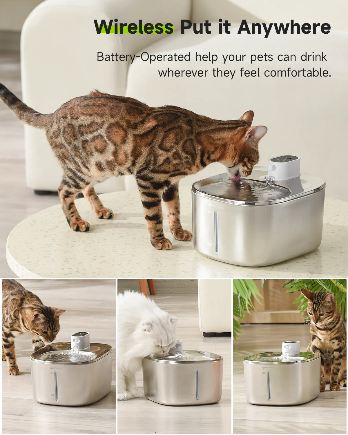 4L Kitty Cat Wireless Auto Sensor Drinking Water Fountain Dispenser