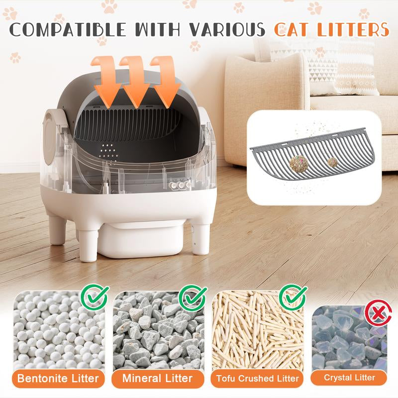 Cat Litter Box by Warcat! Automatic Open-Top with Smart App Control and Self-Cleaning with Safety Sensors