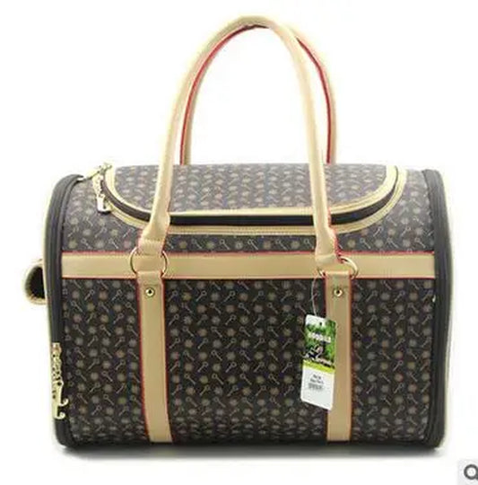 Luxury Folding Leopard Print Dog Sling Bag - Fashionable Outdoor Pet Carrier for Small to Medium Puppies and Cats