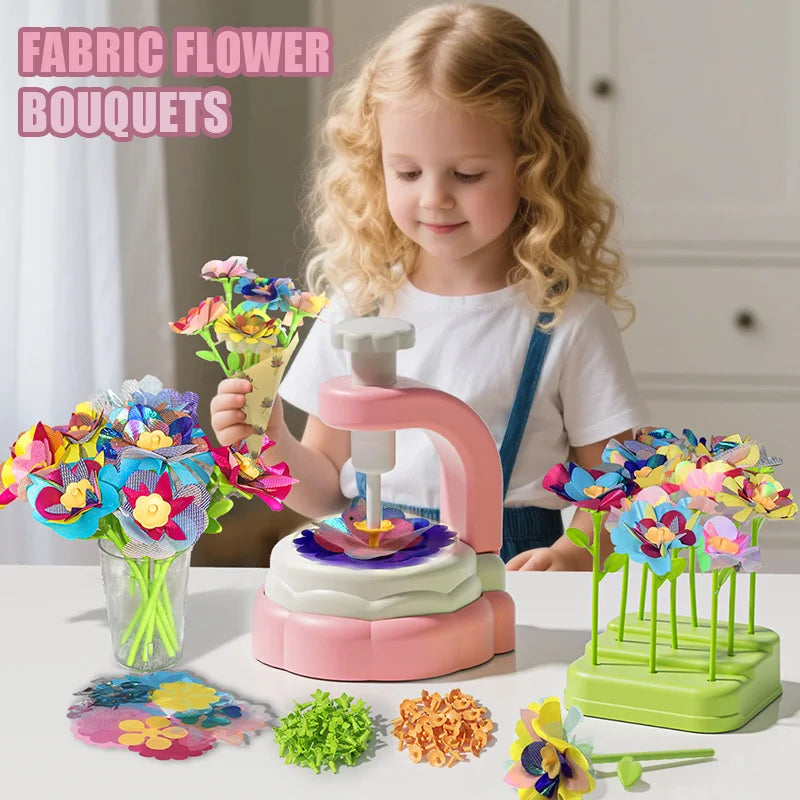 Fabric Flower Bouquet Craft Kit for Kids - Perfect Handmade Gift for Girls' Birthdays and Christmas!