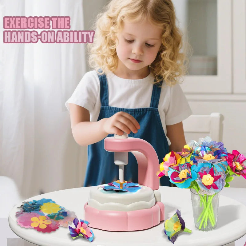 Fabric Flower Bouquet Craft Kit for Kids - Perfect Handmade Gift for Girls' Birthdays and Christmas!