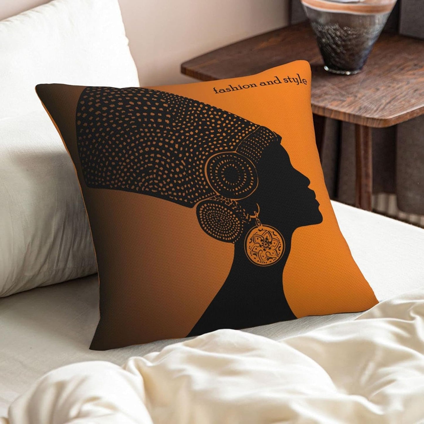 Pmzrao African American Women Throw Pillow! Lady Decorative Deco Square Pillow Cases for Decore