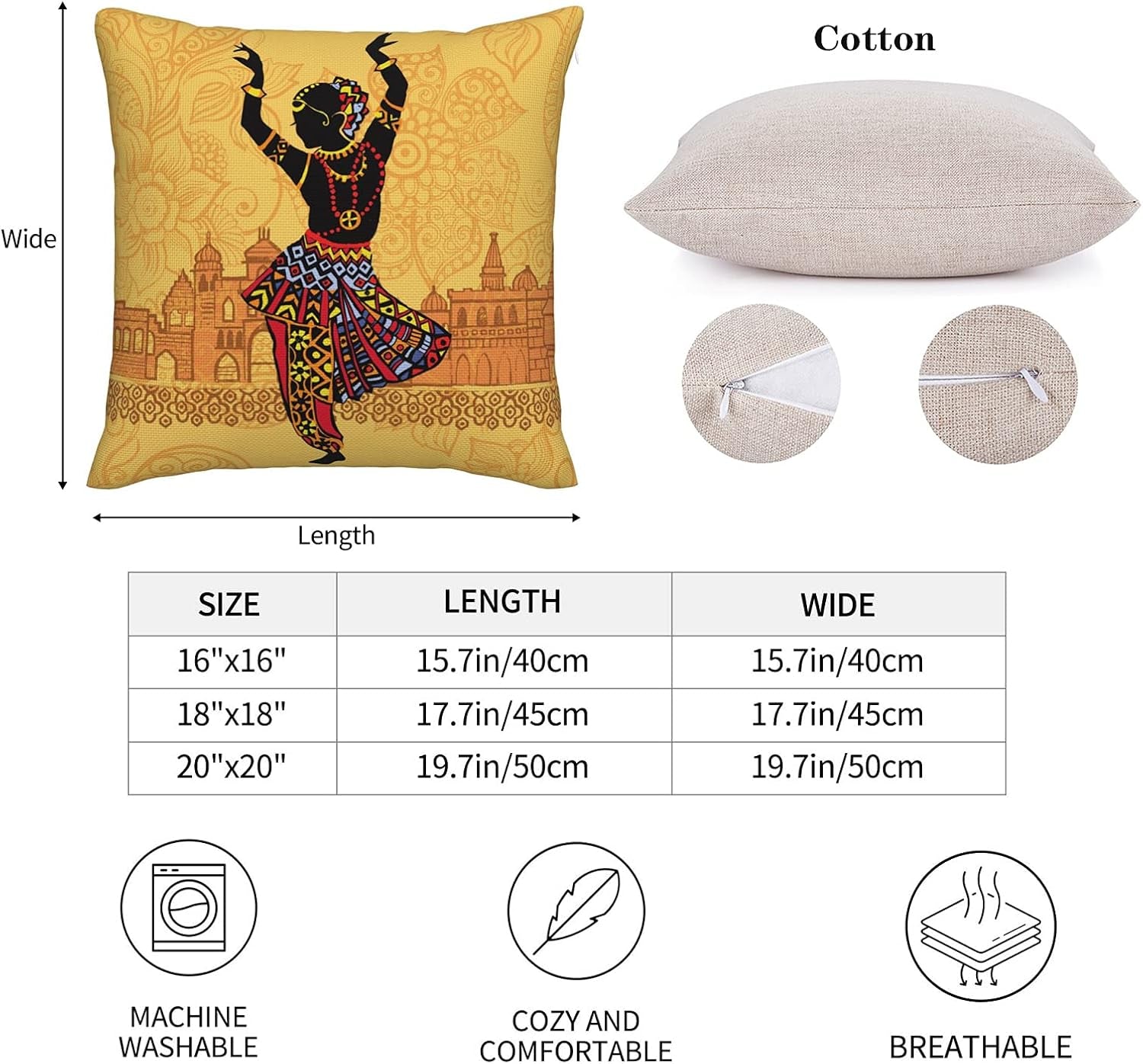 Pmzrao African American Women Throw Pillow! Lady Decorative Deco Square Pillow Cases for Decore