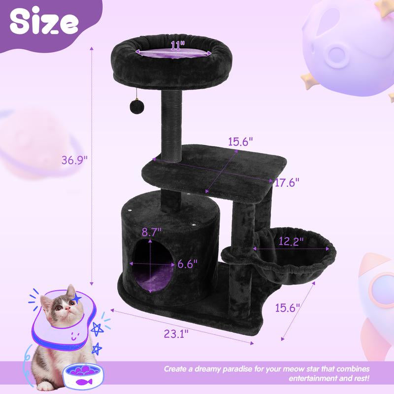 Petlife Halloween Cat Tree! Pumpkin & Ghost Design! Cozy Beds & Multi-Level Platforms! Scratching Posts & Hanging Toys!