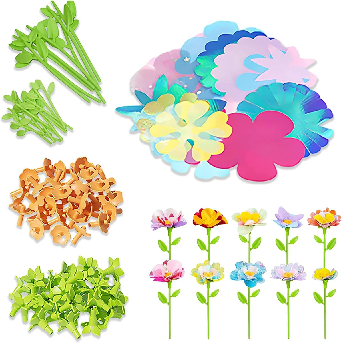 Fabric Flower Bouquet Craft Kit for Kids - Perfect Handmade Gift for Girls' Birthdays and Christmas!